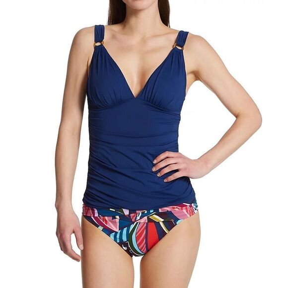 New. Bleu Rod Beattie v-neck navy tankini top. Size 4. Retails $91 - Picture 8 of 8